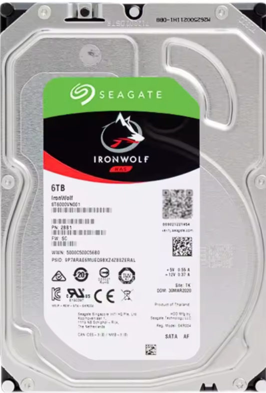 Seagate (ST6000VN001) IronWolf 6TB HDD - 5400 RPM, SATA 6Gb/s
