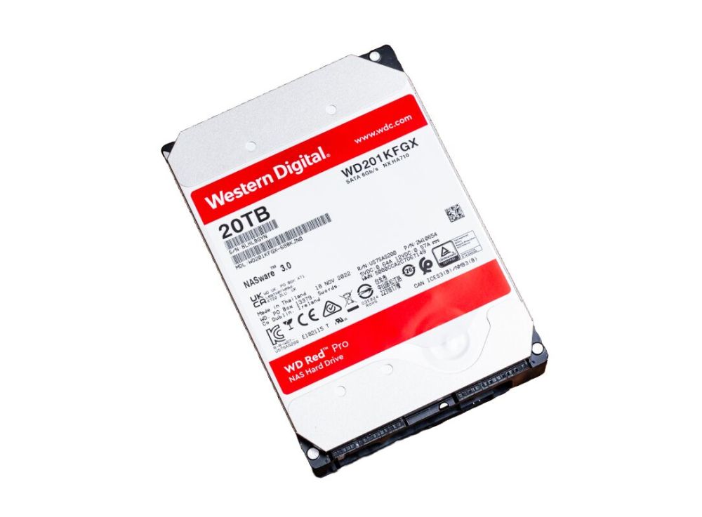 WD (WD201KFGX) Red Pro 20TB HDD - 7200 RPM, SATA 6Gb/s