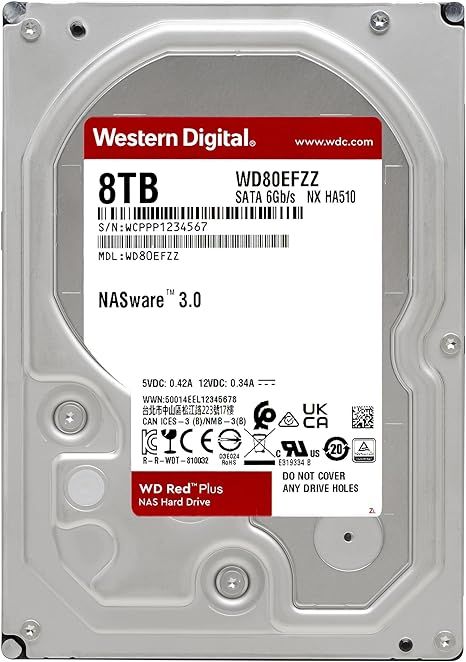 f*x様 WD Red Plus 8TB WD80EFZZ　2台セット WD Red Plus WD80EFPX - hard drive - 8 TB - SATA 6Gb/s - WD80EFPX