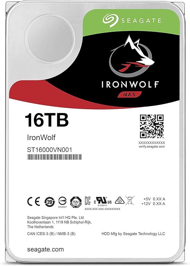 【即発送】Seagate Ironwolf 16TB ST16000VN001 Seagate (ST16000VN001) IronWolf 16TB HDD - 7200 RPM, SATA 6Gb/s