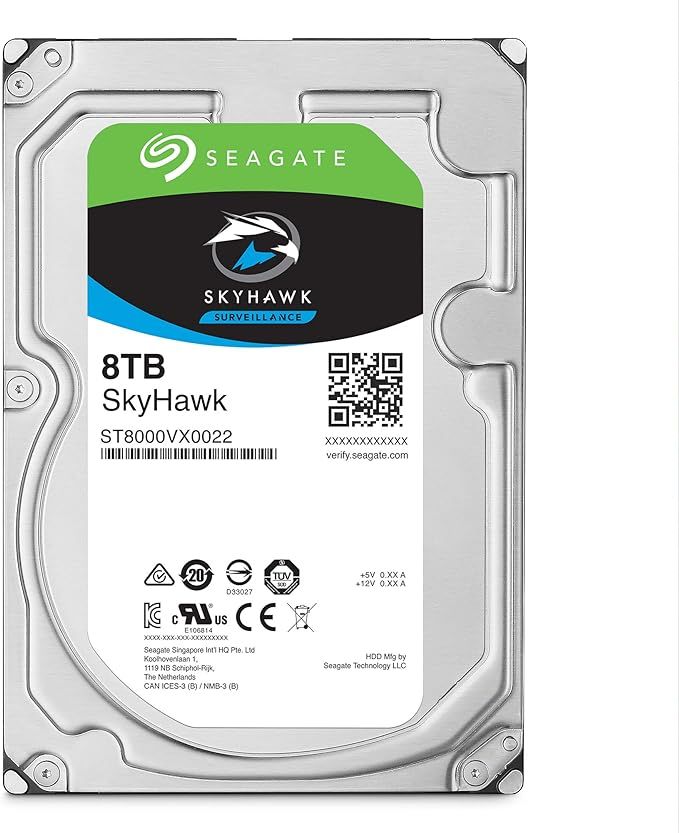 Seagate (ST8000VX0022) SkyHawk 8TB HDD - 7200 RPM, SATA 6Gb/s