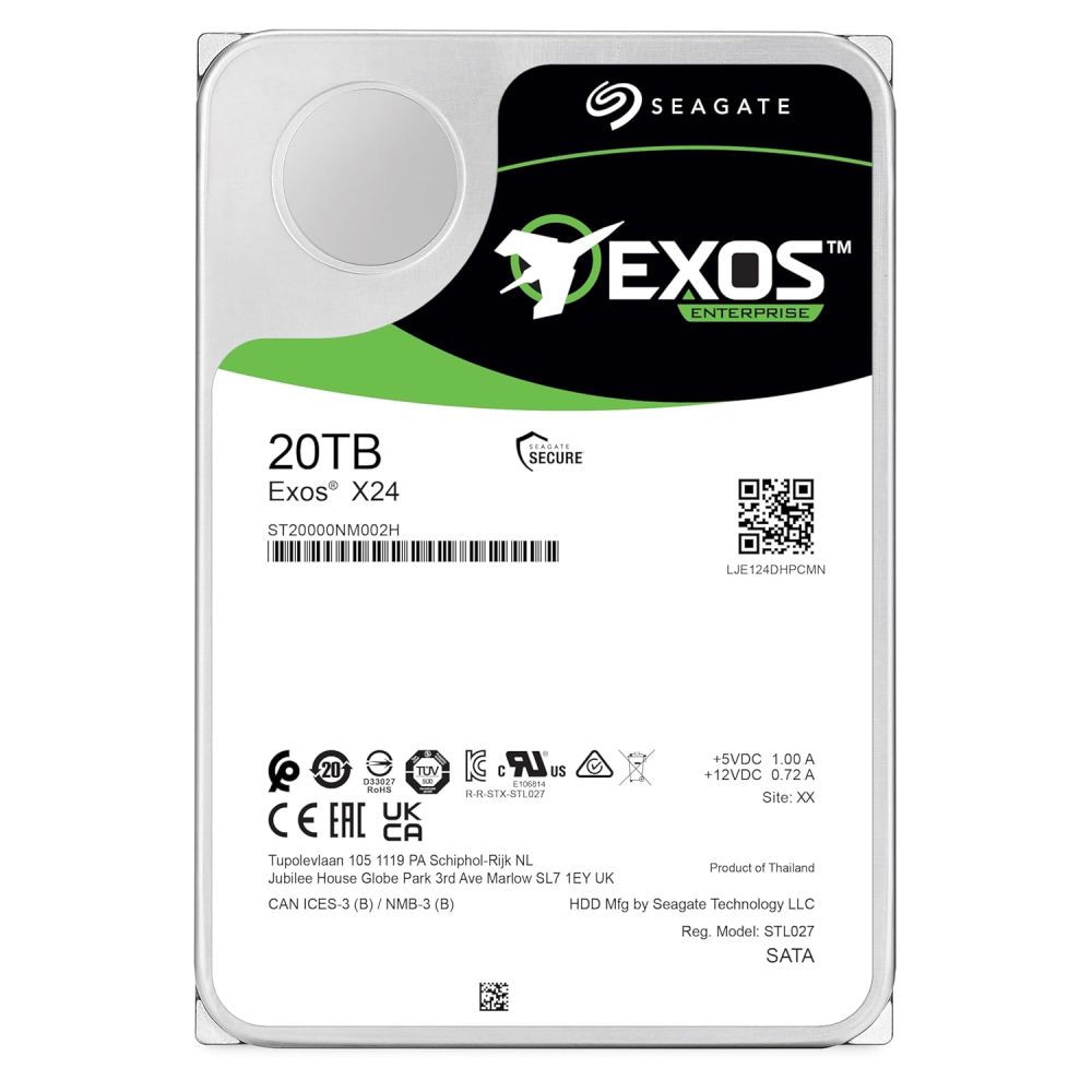Seagate EXOS 20 TB Enterprise HDD- 3.5 Inch SATA 6Gb/s 7200 RPM