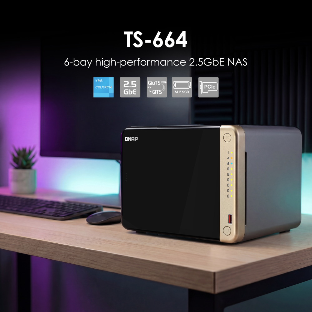 [Motu]QNAP TS-664 NAS 本体 TS-664-8G-US